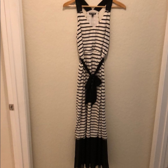 Express black and white stripe maxi dress - Picture 1 of 8